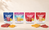 Live Crispy Fruit Chips: Strawberry, Blueberry, Apple and Coconut bags with baked fruit chips